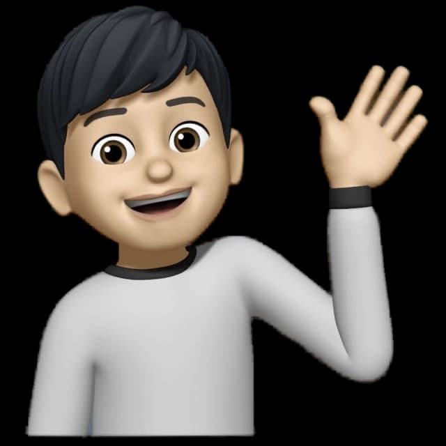 Smiling 3D avatar of Donghyun waving
